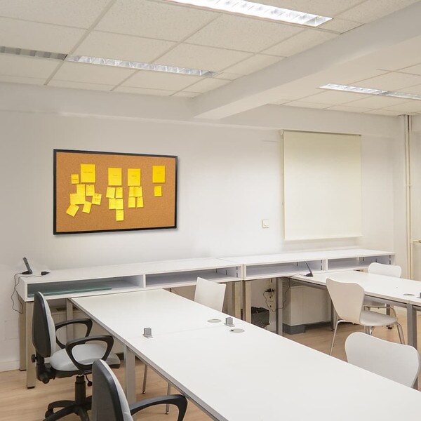 Cork board with black frame